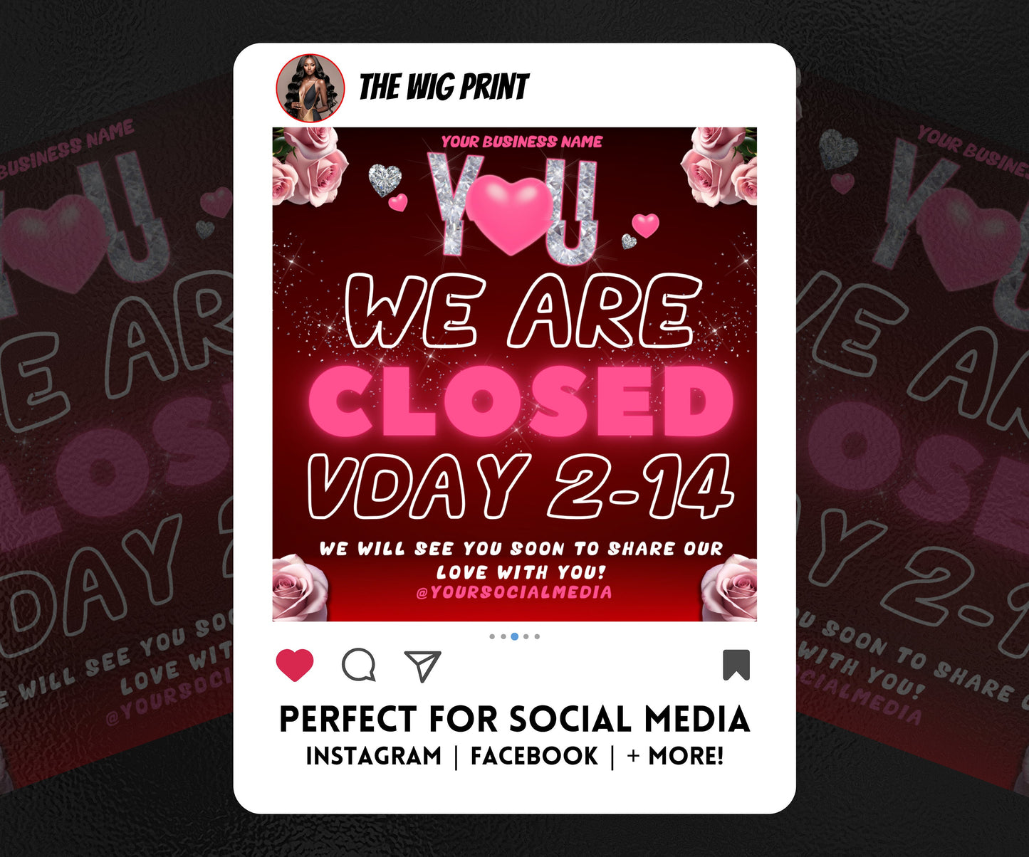 VDay | We are Closed | 1 Flyer | Valentines You Theme | DIY | CANVA | Social Media Flyer