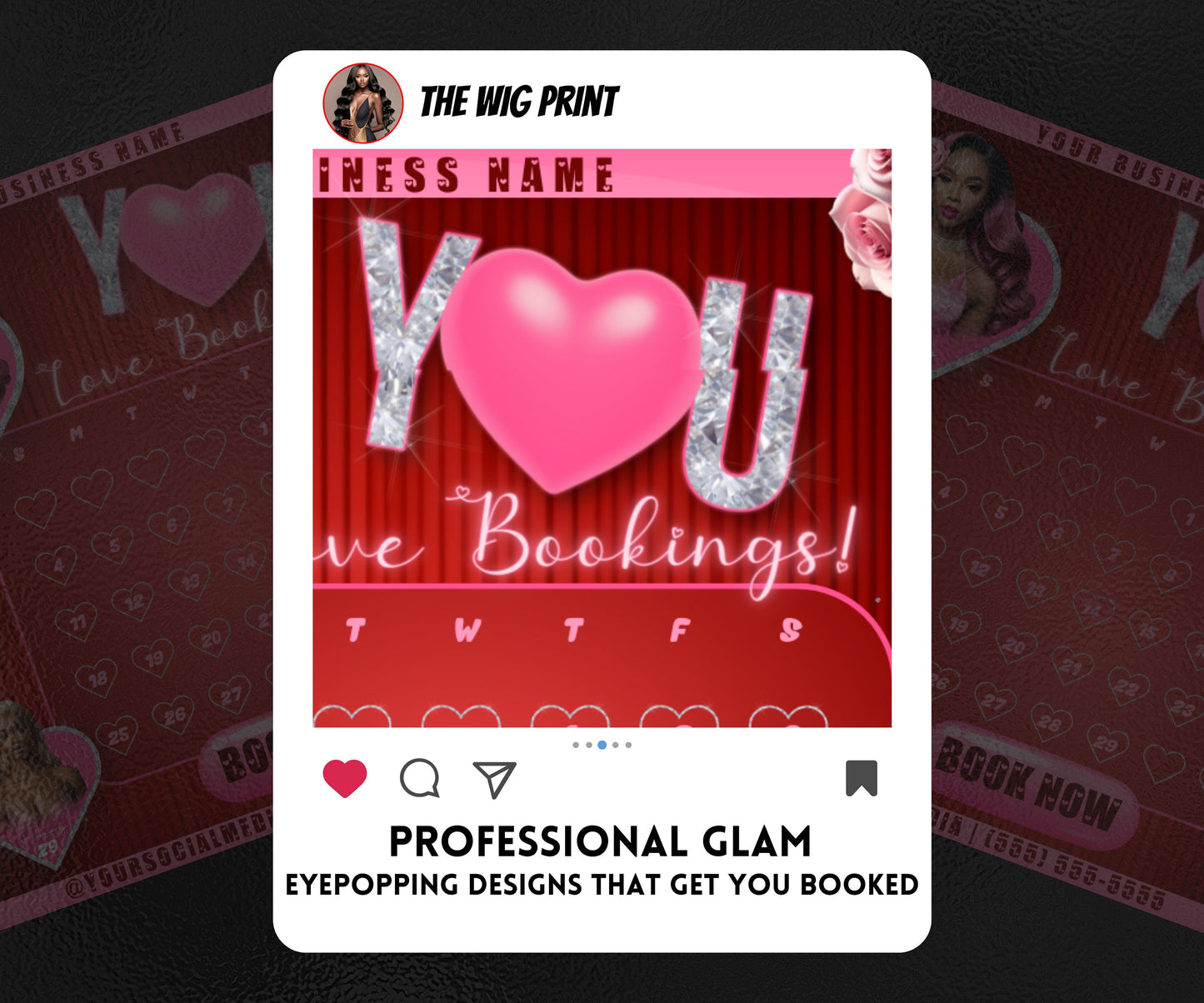 VDay | Love Bookings | 1 Flyer | Valentines You Theme | DIY | CANVA | Social Media Flyer