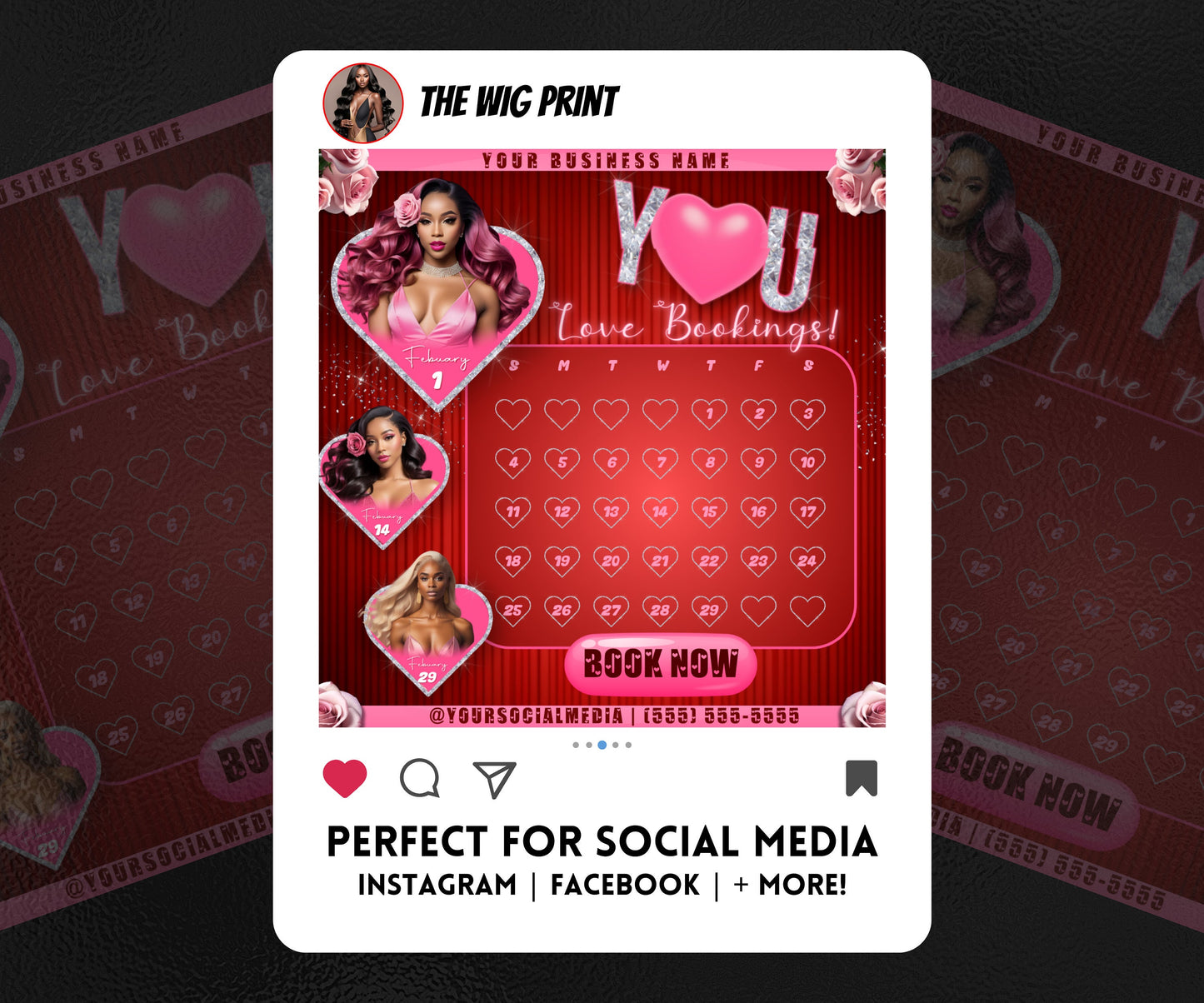 VDay | Love Bookings | 1 Flyer | Valentines You Theme | DIY | CANVA | Social Media Flyer