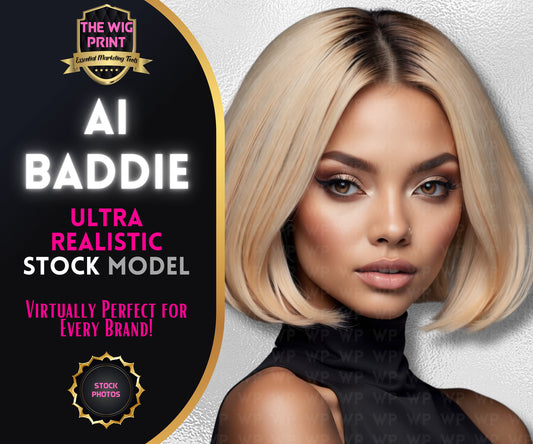 Ai Baddie Luxury Hair | Stock Model | Bob Wig | Short Hair(Ai Generated)