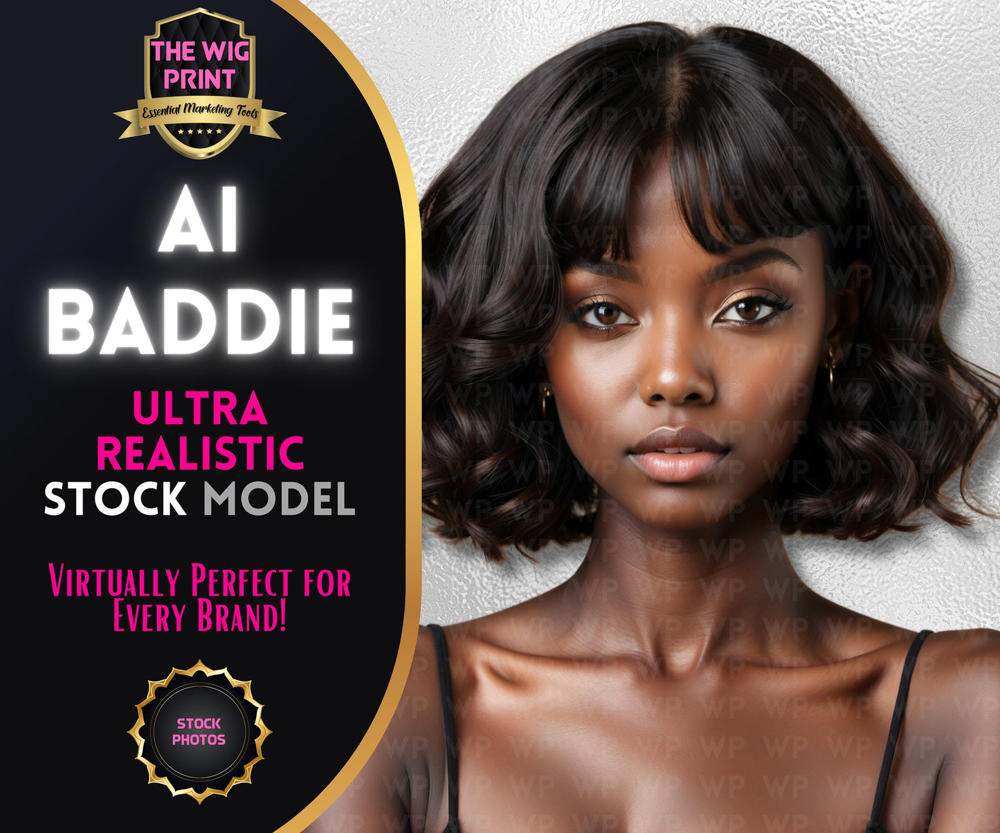 Ai Baddie Luxury Hair | Stock Model | Bob Wig | Short Hair(Ai Generated)