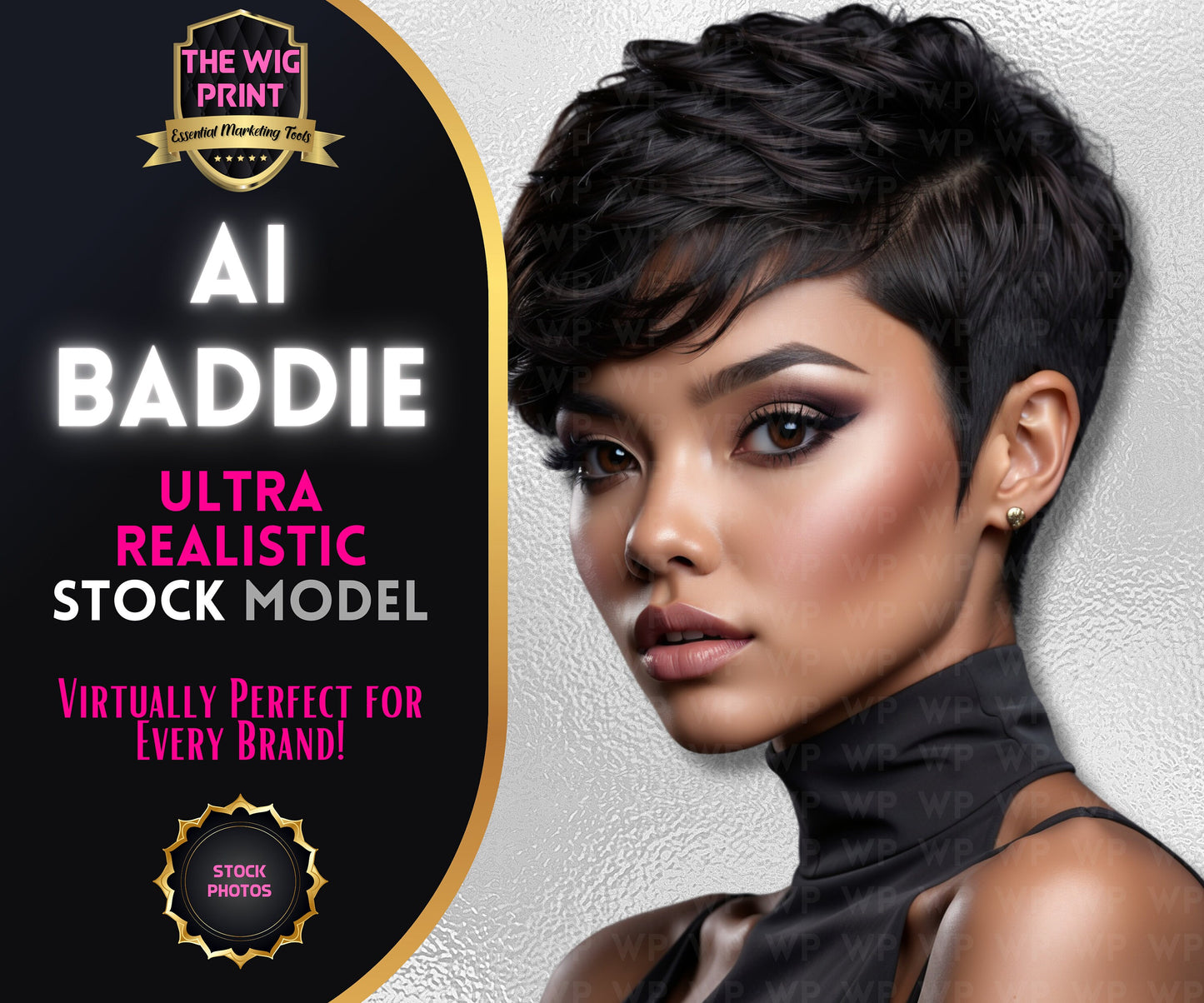 Ai Baddie Luxury Hair | Stock Model | Bob Wig | Short Hair(Ai Generated)