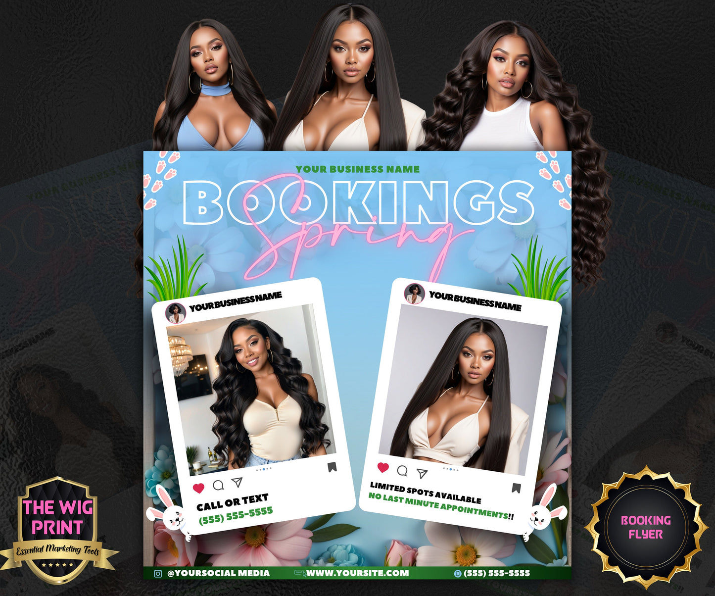 April Bookings | 1 Flyer | DIY | CANVA |Hair + Beauty | Social Media Flyer