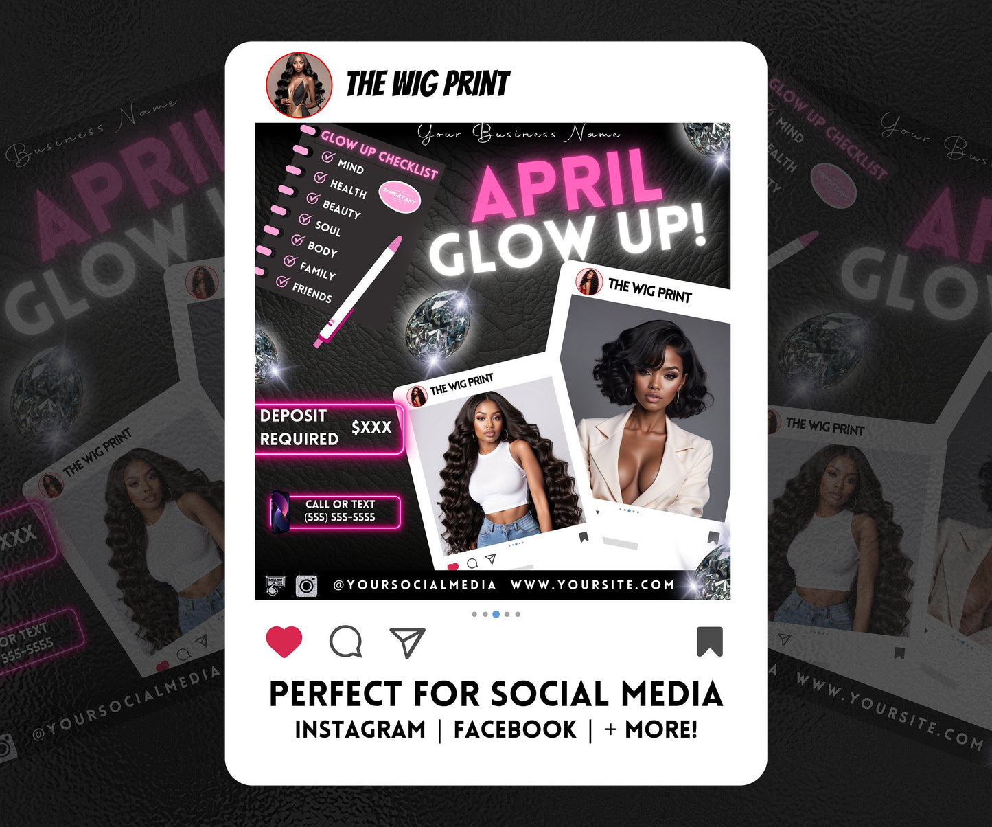 April Bookings | 1 Flyer | DIY | CANVA |Hair + Beauty | Social Media Flyer