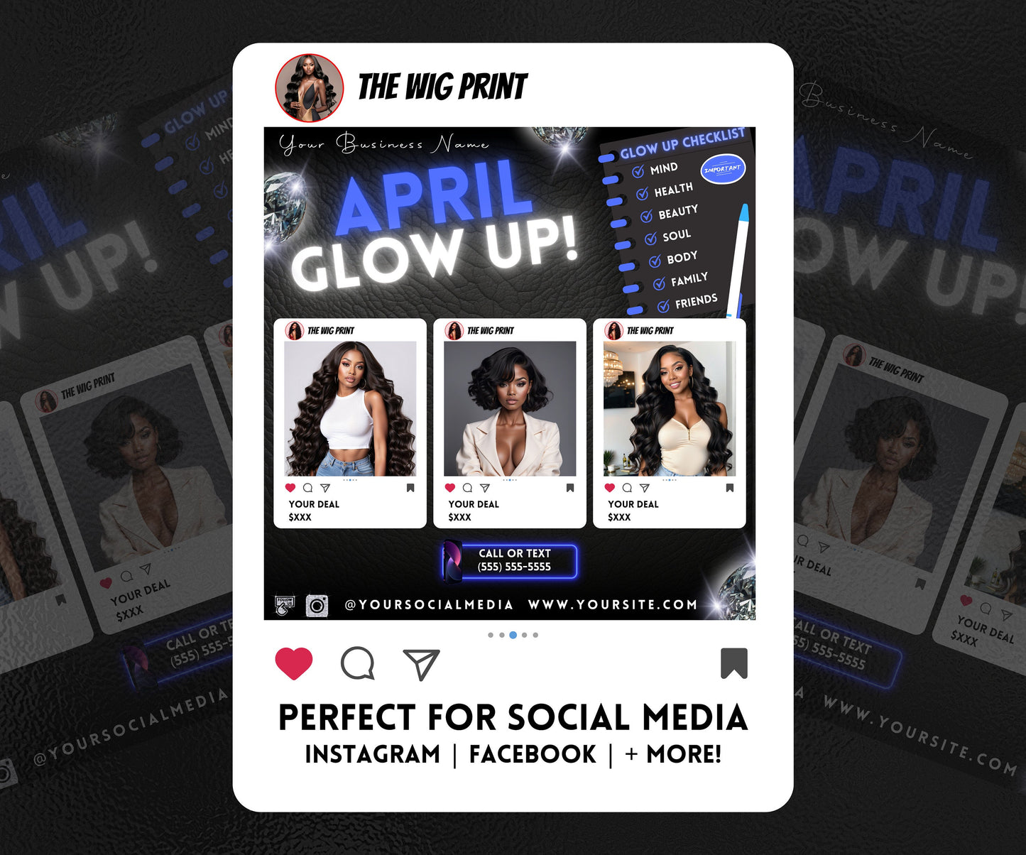 April Bookings | 1 Flyer | DIY | CANVA |Hair + Beauty | Social Media Flyer