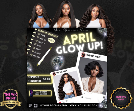 April Bookings | 1 Flyer | DIY | CANVA |Hair + Beauty | Social Media Flyer