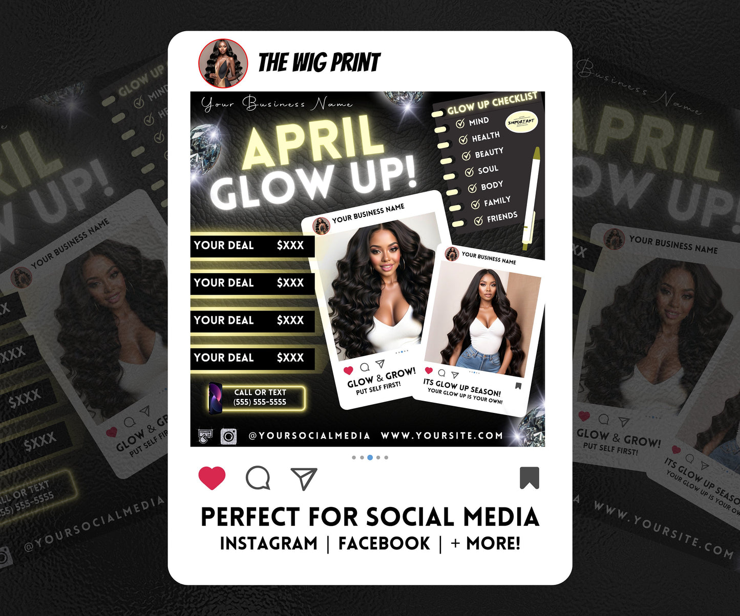 April Bookings | 1 Flyer | DIY | CANVA |Hair + Beauty | Social Media Flyer