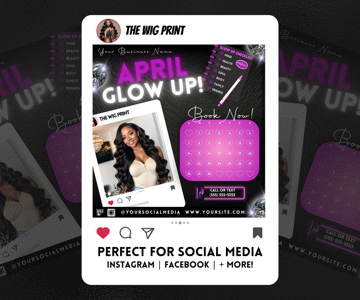 April Bookings | 1 Flyer | DIY | CANVA |Hair + Beauty | Social Media Flyer