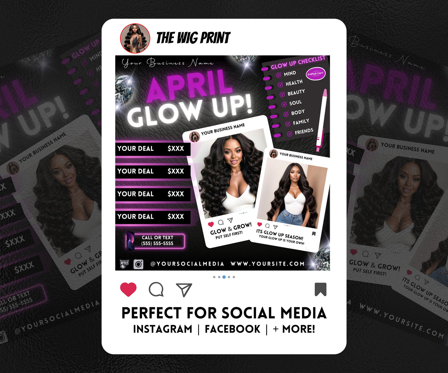 April Bookings | 1 Flyer | DIY | CANVA |Hair + Beauty | Social Media Flyer