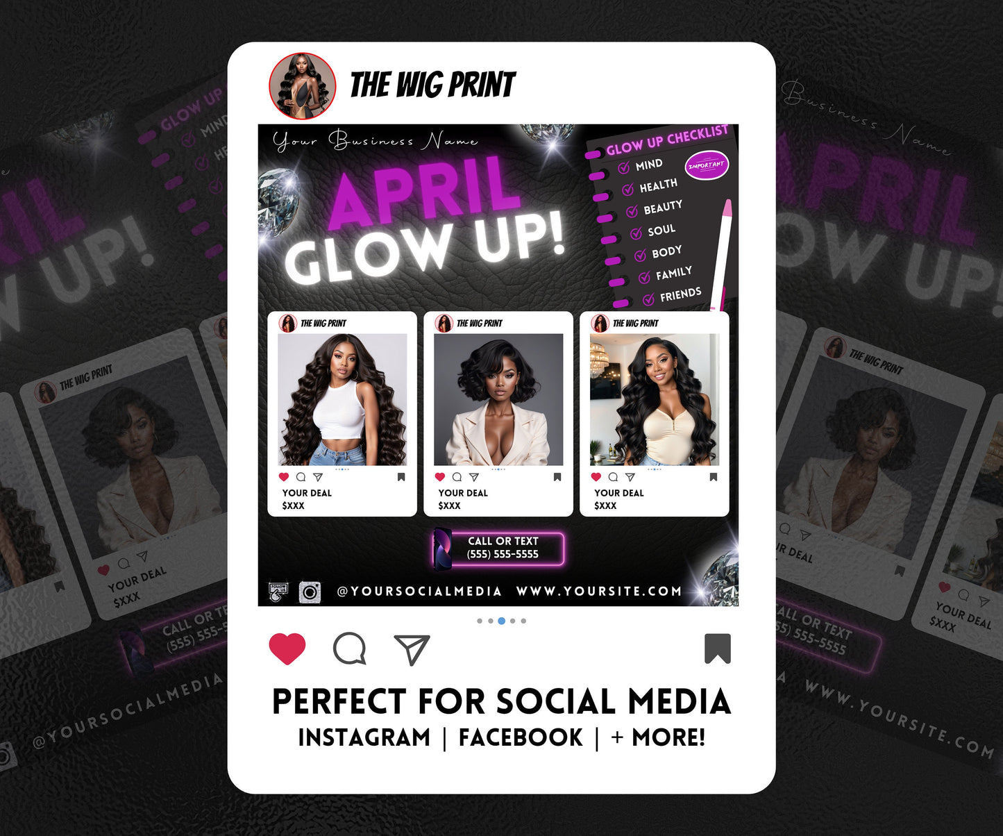 April Bookings | 1 Flyer | DIY | CANVA |Hair + Beauty | Social Media Flyer