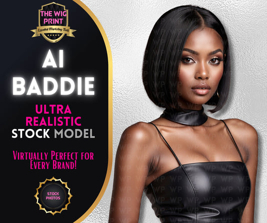 Ai Baddie Luxury Hair | Stock Model | Bob Wig | Short Hair(Ai Generated)