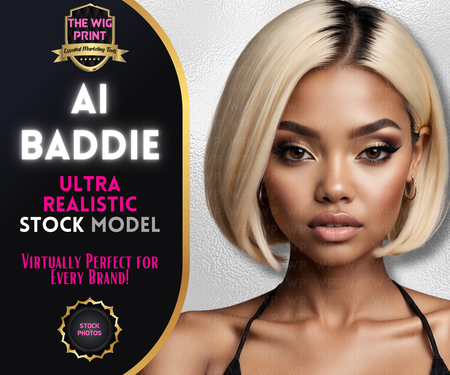 Ai Baddie Luxury Hair | Stock Model | Bob Wig | Short Hair(Ai Generated)