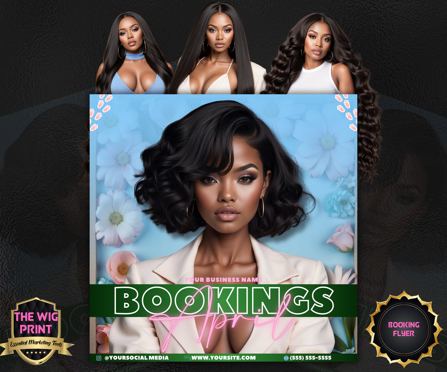 April Bookings | 1 Flyer | DIY | CANVA |Hair + Beauty | Social Media Flyer