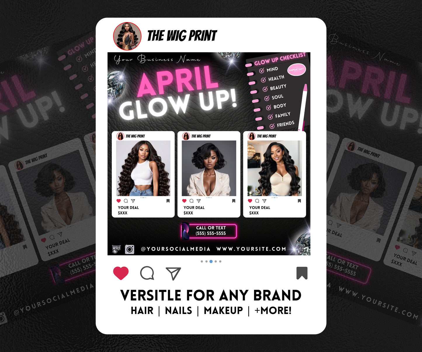 April Bookings | 1 Flyer | DIY | CANVA |Hair + Beauty | Social Media Flyer