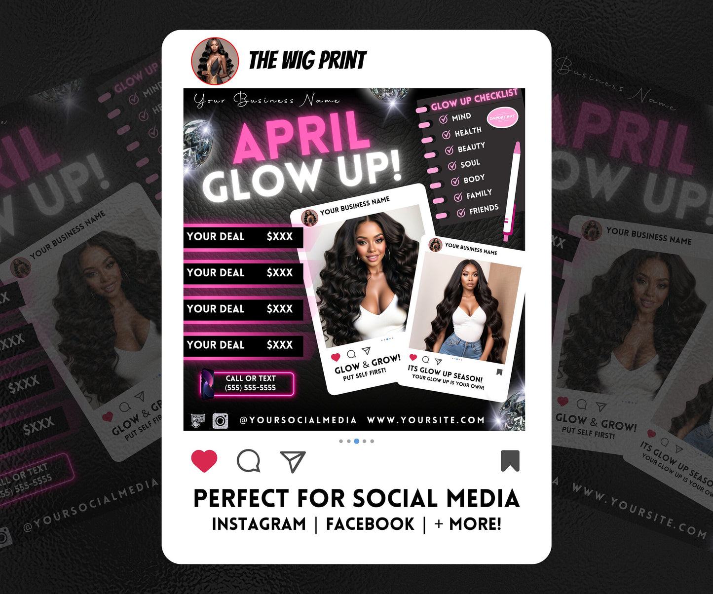 April Bookings | 1 Flyer | DIY | CANVA |Hair + Beauty | Social Media Flyer