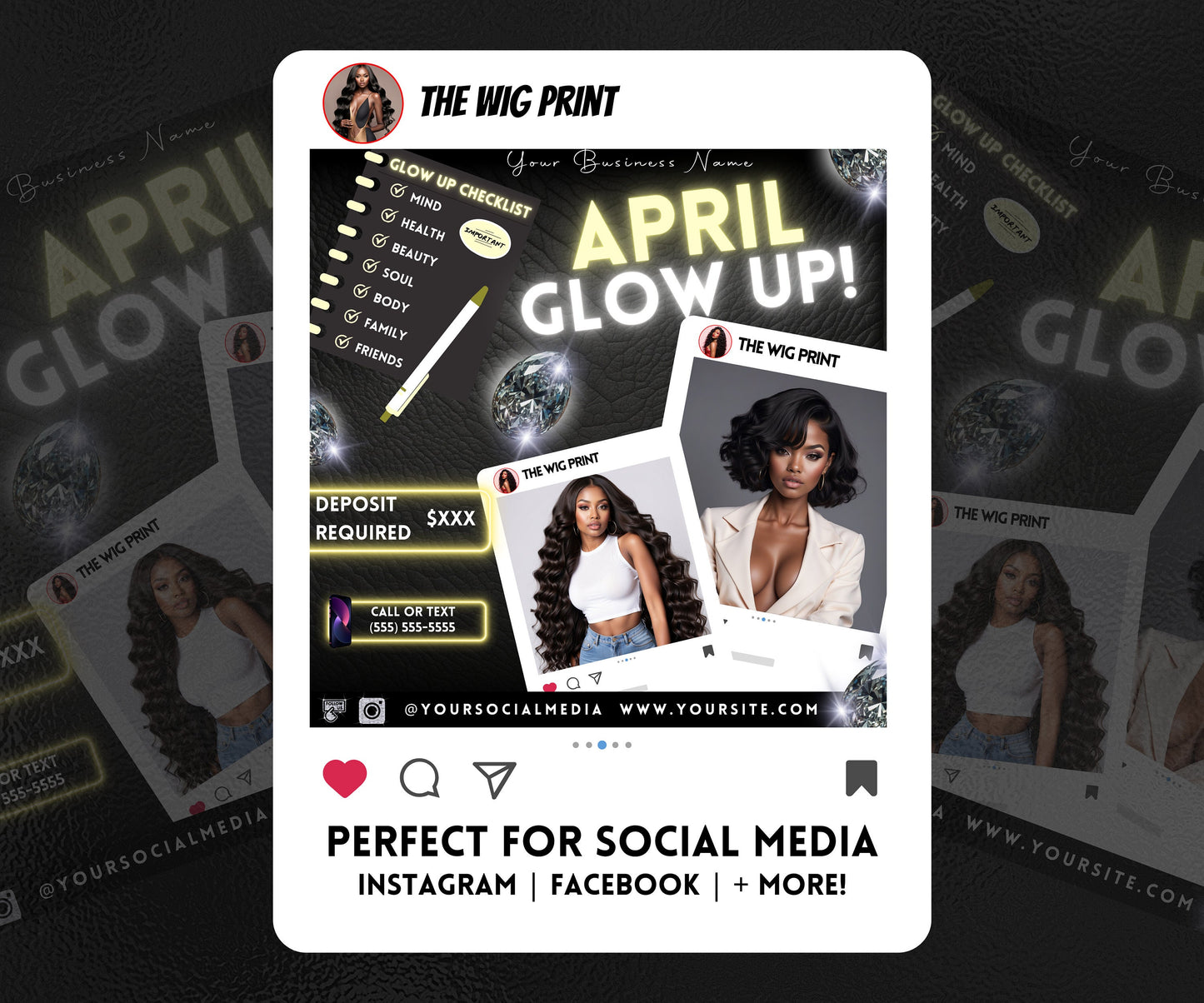 April Bookings | 1 Flyer | DIY | CANVA |Hair + Beauty | Social Media Flyer