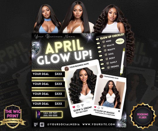 April Bookings | 1 Flyer | DIY | CANVA |Hair + Beauty | Social Media Flyer