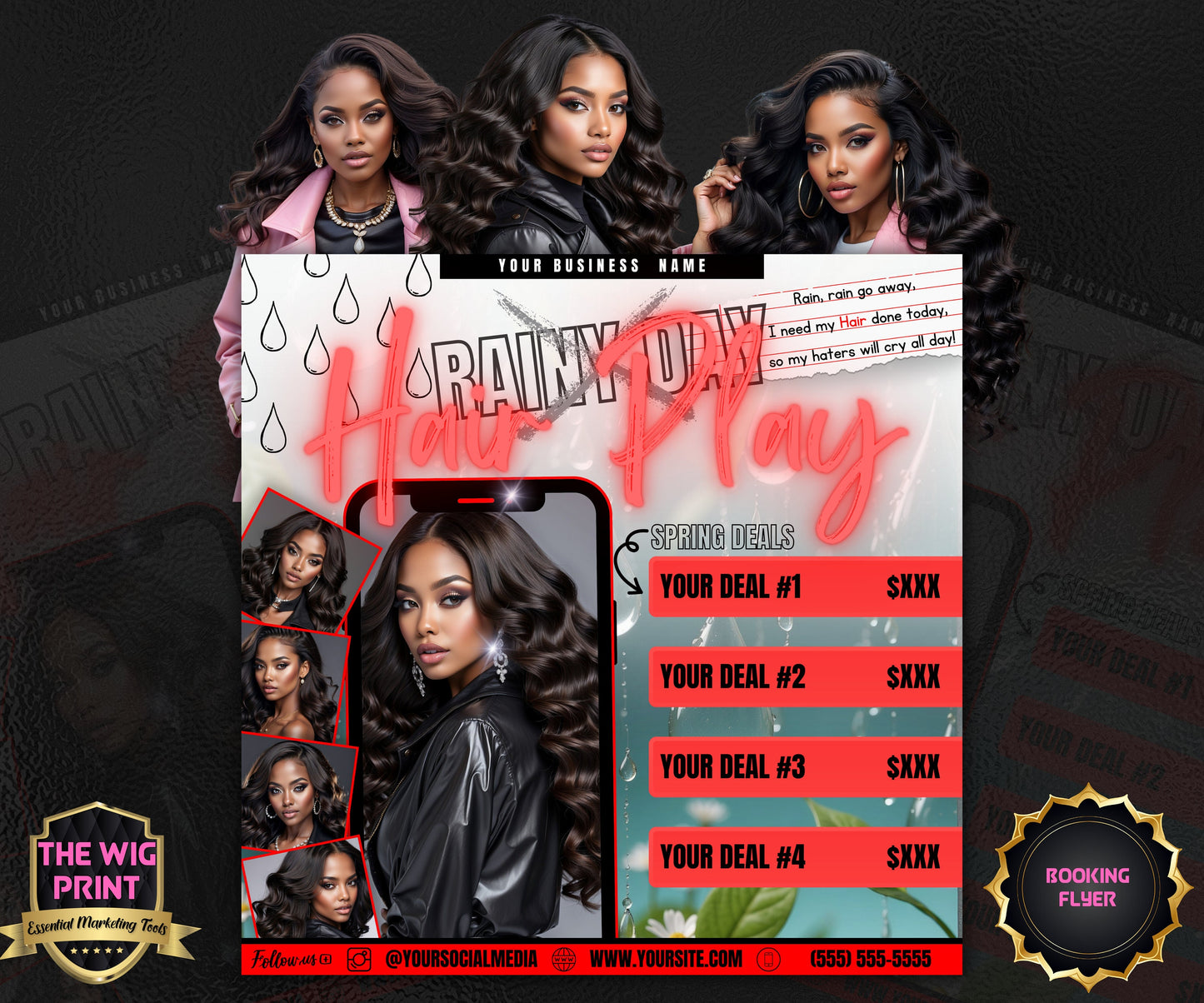 Spring Bookings | 1 Flyer | DIY | CANVA |Hair + Beauty | Social Media Flyer