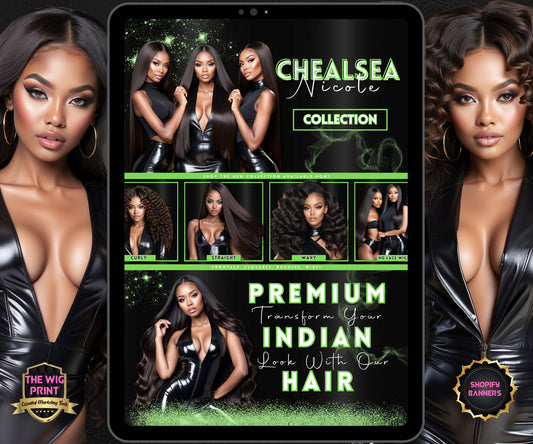 Luxury Indian Hair Website Design | Premade Shopify Website | Hair + Wig Banding Template | DIY | CANVA | Shopify Hair Theme