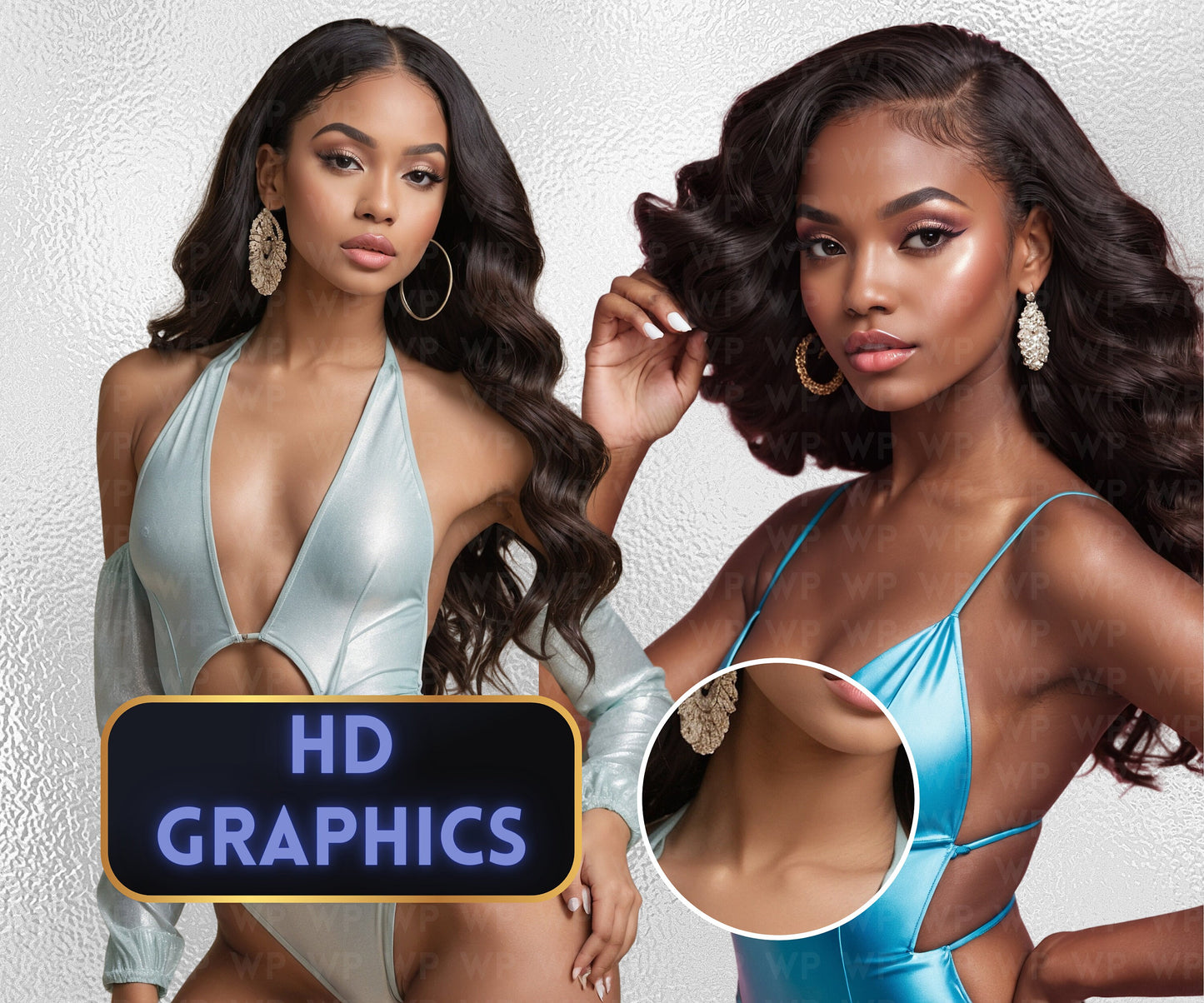 Ai Baddies Luxury Hair | 40 Models | Summer Swimsuit Models | UHD Hair Photography | Model Stock Photos(Ai Generated)