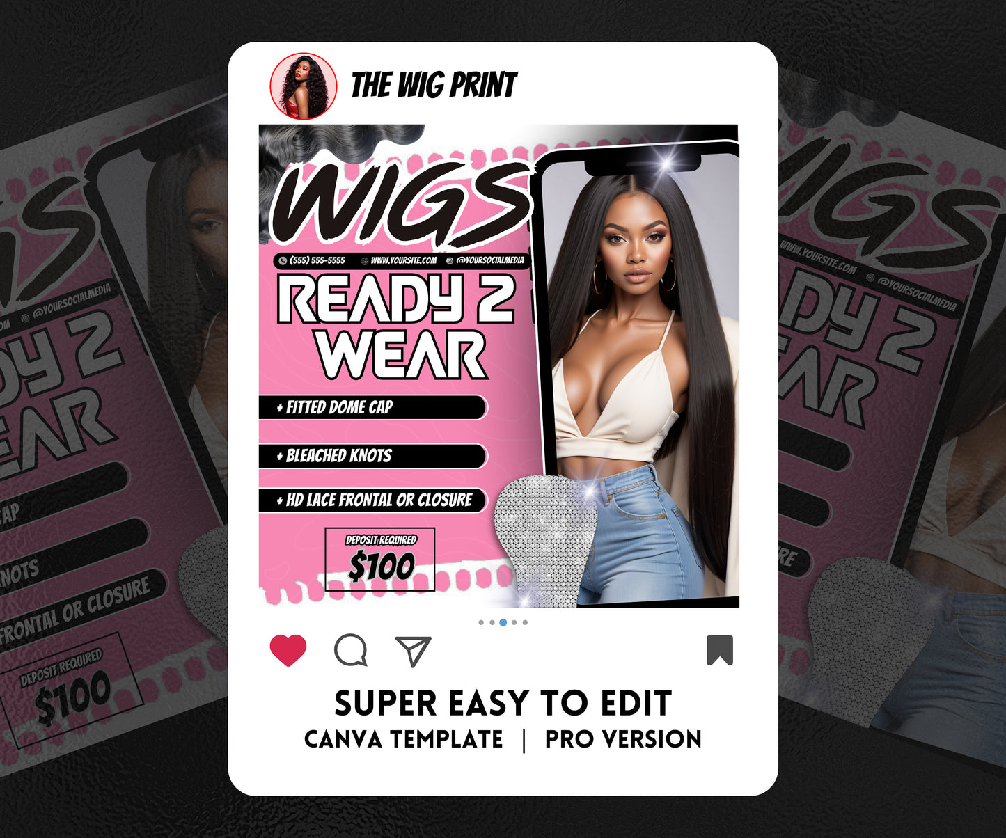 Wig Specials | Wig Booking Flyers | DIY | CANVA | Wig Flyers | Wig Deals | Wig Appointments | Wigs on Hand | Ready 2 Ship Wig | Ready 2 Wear