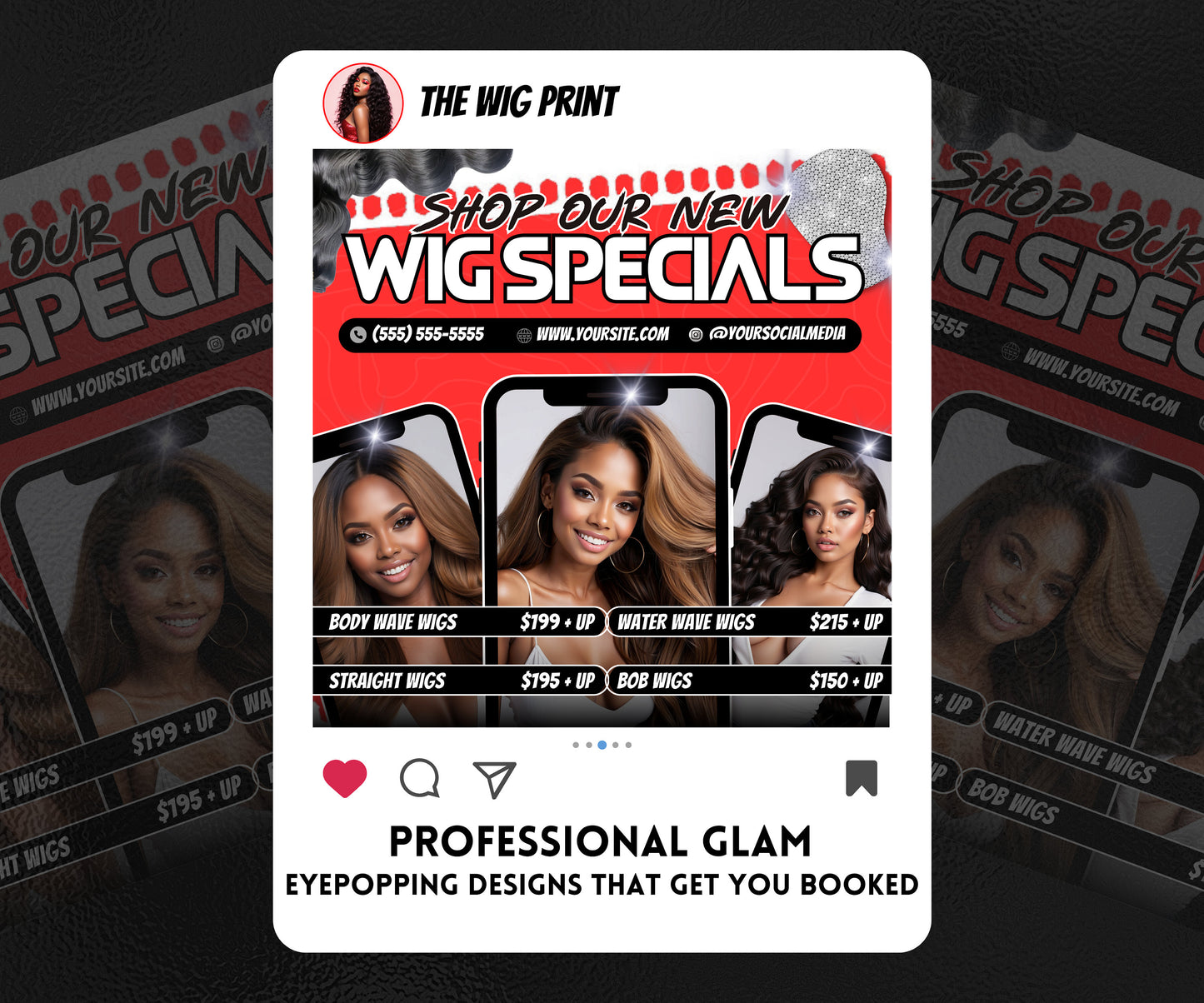 Wig Specials | Wig Booking Flyers | DIY | CANVA | Wig Flyers | Wig Deals | Wig Appointments | Wigs on Hand | Ready 2 Ship Wig | Ready 2 Wear