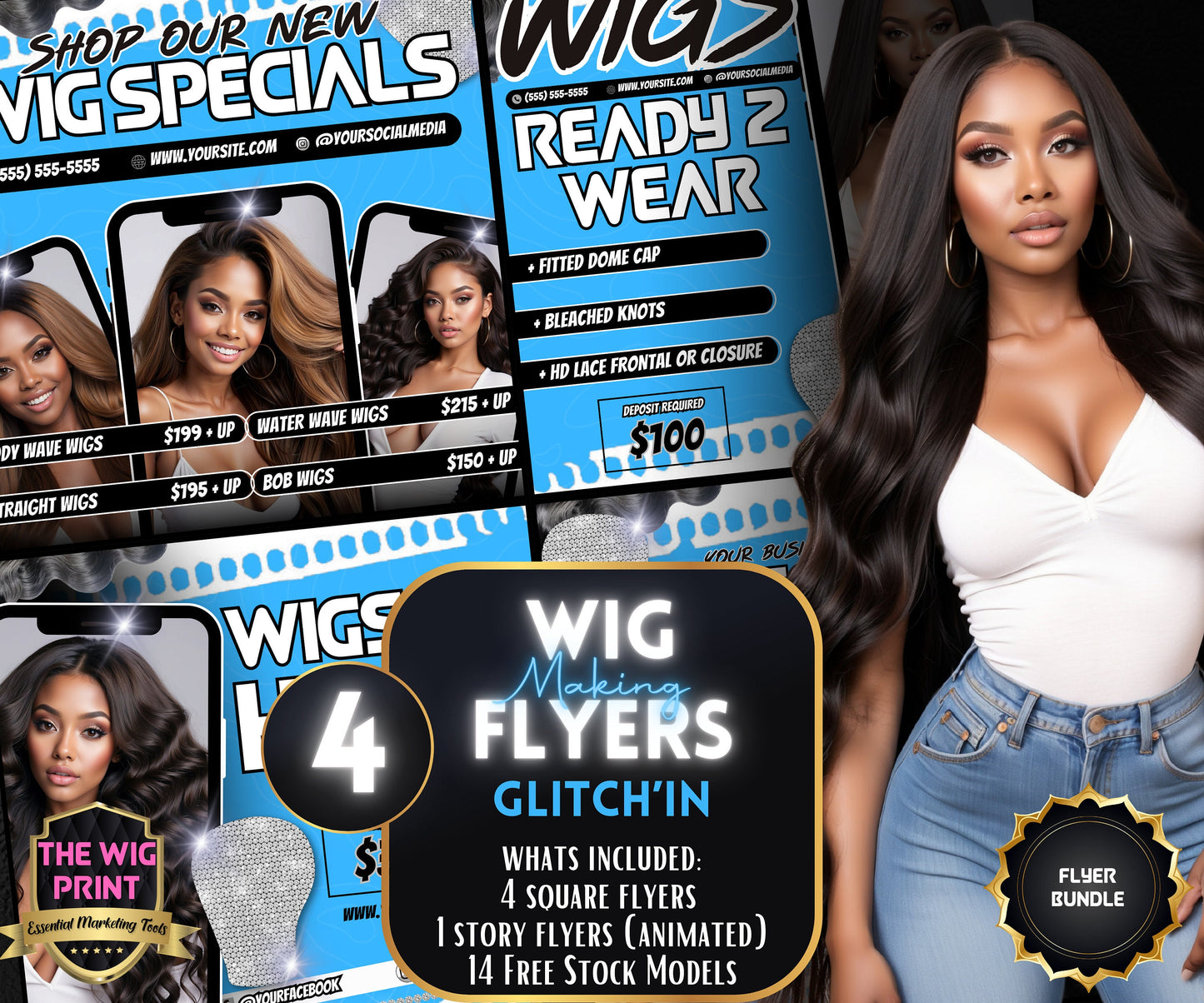 Wig Specials | Wig Booking Flyers | DIY | CANVA | Wig Flyers | Wig Deals | Wig Appointments | Wigs on Hand | Ready 2 Ship Wig | Ready 2 Wear