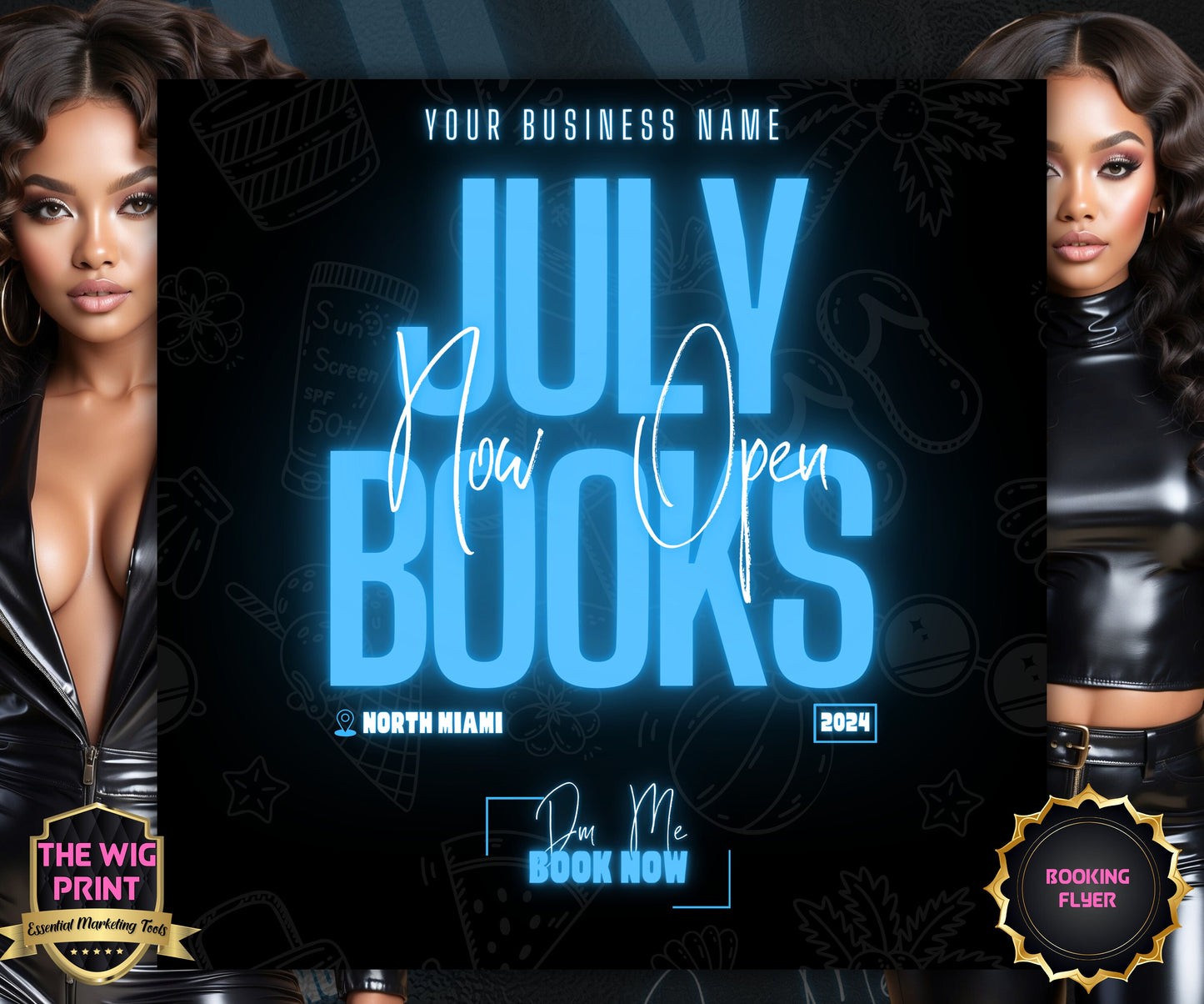 July Books Open | July Booking Flyer | Pink Theme | DIY | CANVA | Summer Break | July Special | July Appointments | June July August