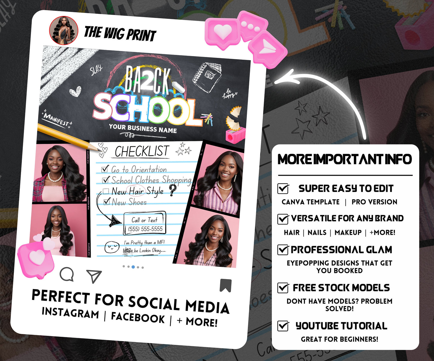 Back 2 School Flyer | Back to School Books Open | Back to School Bookings | Back to School Season | Back 2 school Appointments | DIY | CANVA