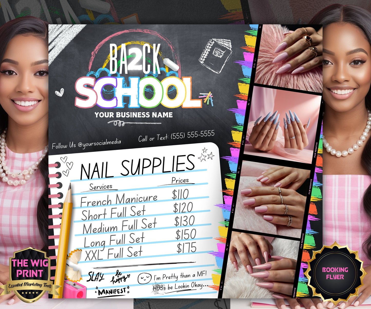 Back 2 School Flyer | Back to School Books Open | Back to School Bookings | Back to School Season | Back 2 school Appointments | DIY | CANVA