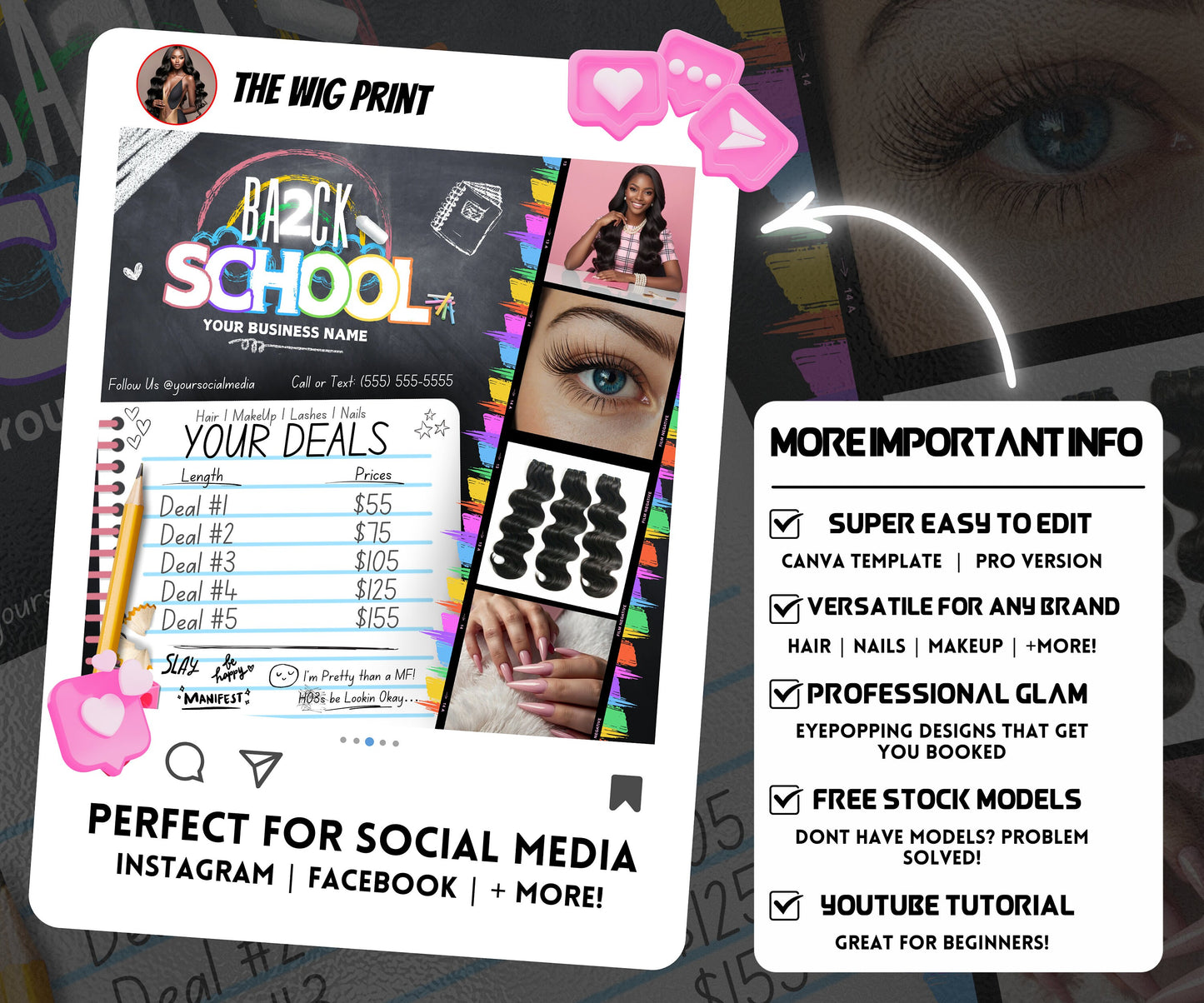 Back 2 School Flyer | Back to School Books Open | Back to School Bookings | Back to School Season | Back 2 school Appointments | DIY | CANVA