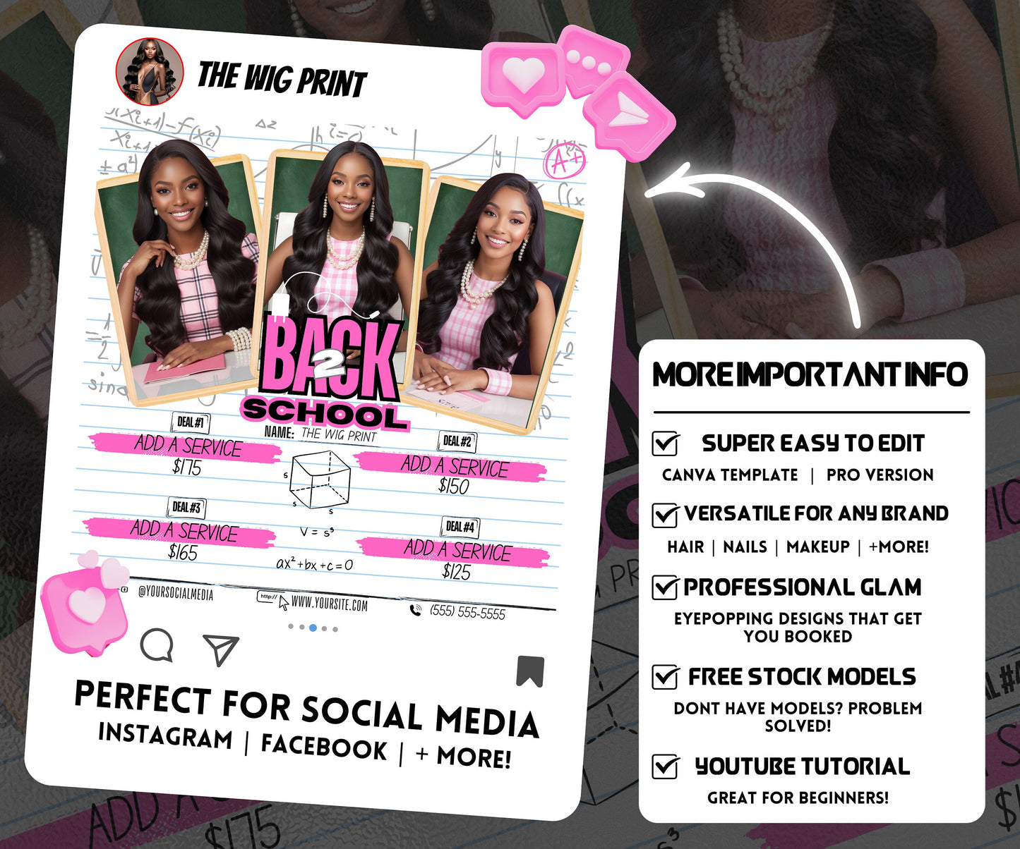 Back 2 School Flyer | Back to School Books Open | Back to School Bookings | Back to School Season | Back 2 school Appointments | DIY | CANVA