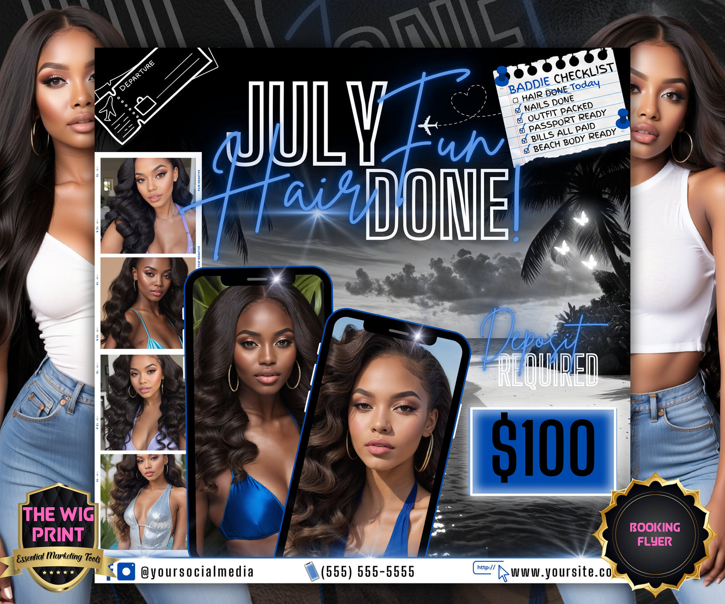 July Fun Hair Done | July Deals | DIY | CANVA | Summer Break | July Special | July Appointments | July Flyer | July Bookings