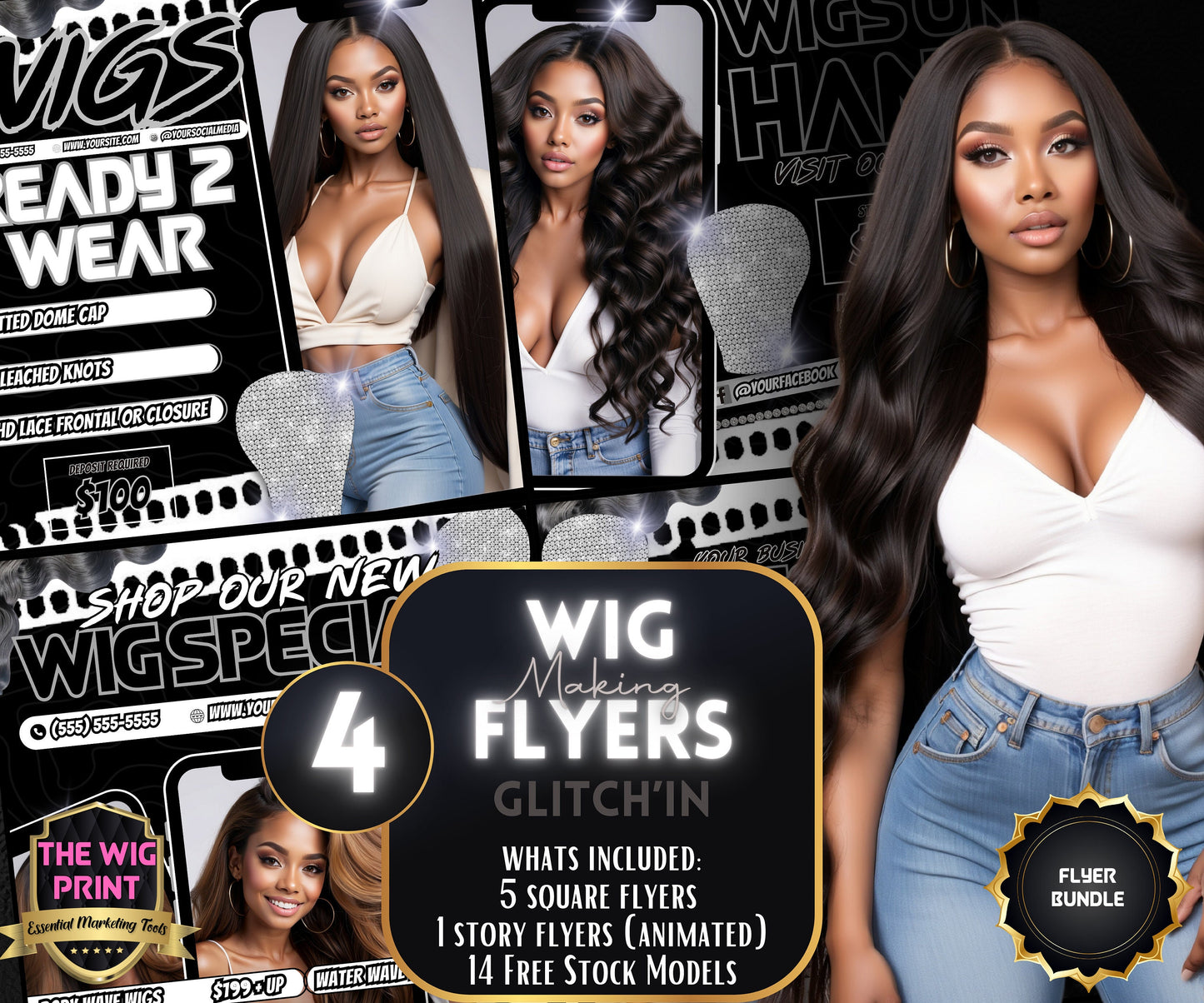 Wig Specials | Wig Booking Flyers | DIY | CANVA | Wig Flyers | Wig Deals | Wig Appointments | Wigs on Hand | Ready 2 Ship Wig | Ready 2 Wear