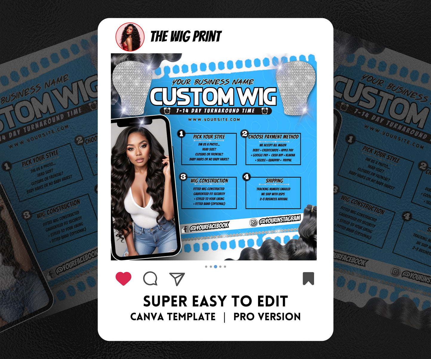 Wig Specials | Wig Booking Flyers | DIY | CANVA | Wig Flyers | Wig Deals | Wig Appointments | Wigs on Hand | Ready 2 Ship Wig | Ready 2 Wear