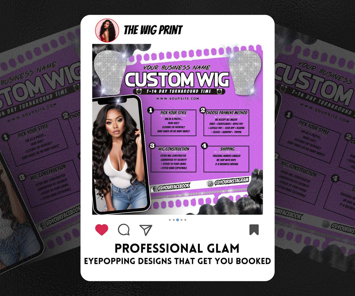 Wig Specials | Wig Booking Flyers | DIY | CANVA | Wig Flyers | Wig Deals | Wig Appointments | Wigs on Hand | Ready 2 Ship Wig | Ready 2 Wear