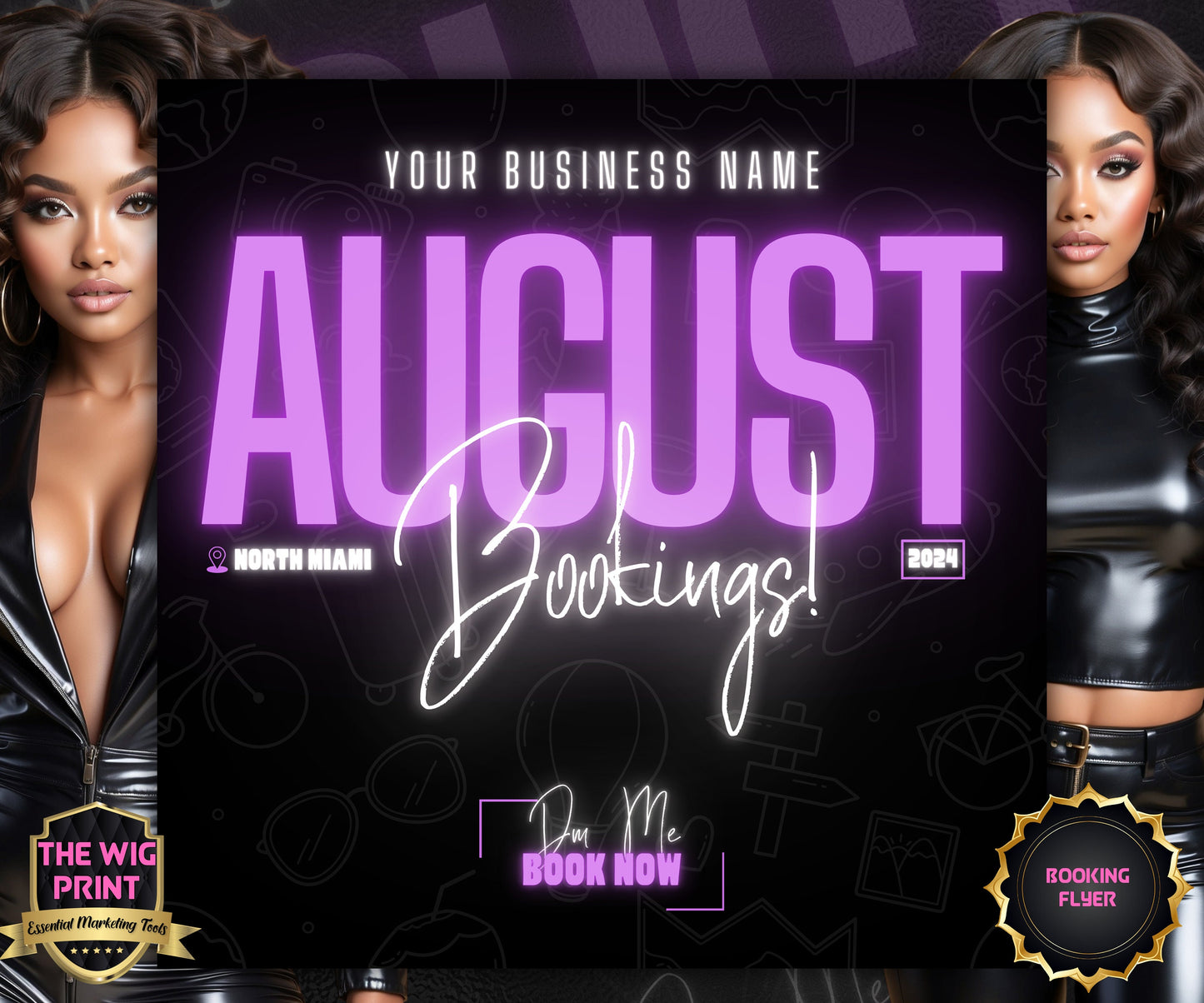 August Books | August Booking Flyer | Purple Theme | DIY | CANVA | Summer Break | August Special | August Appointments | June July August