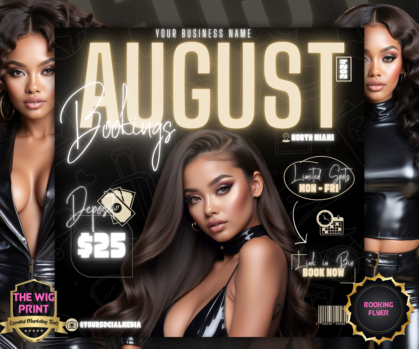 August Books | August Booking Flyer | Beige Theme | DIY | CANVA | Summer Break | August Special | August Appointments | June July August