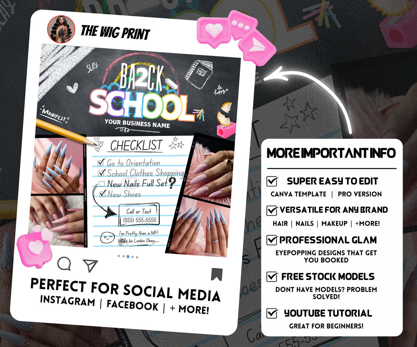 Back 2 School Flyer | Back to School Books Open | Back to School Bookings | Back to School Season | Back 2 school Appointments | DIY | CANVA