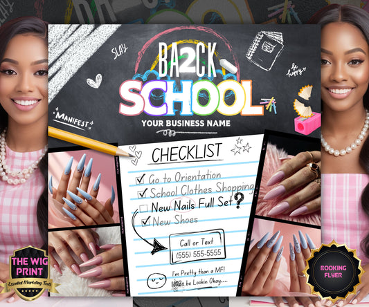 Back 2 School Flyer | Back to School Books Open | Back to School Bookings | Back to School Season | Back 2 school Appointments | DIY | CANVA