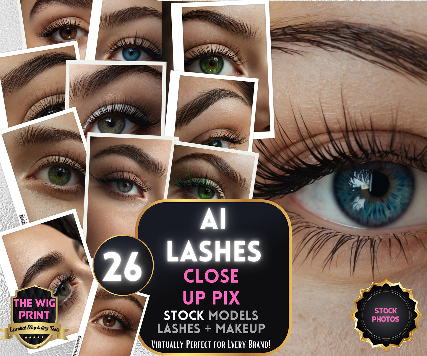 Ai Lash Baddies  | 26 Models | Lash + Makeup Models | UHD Lash Photography | Model Stock Photos(Ai Generated)