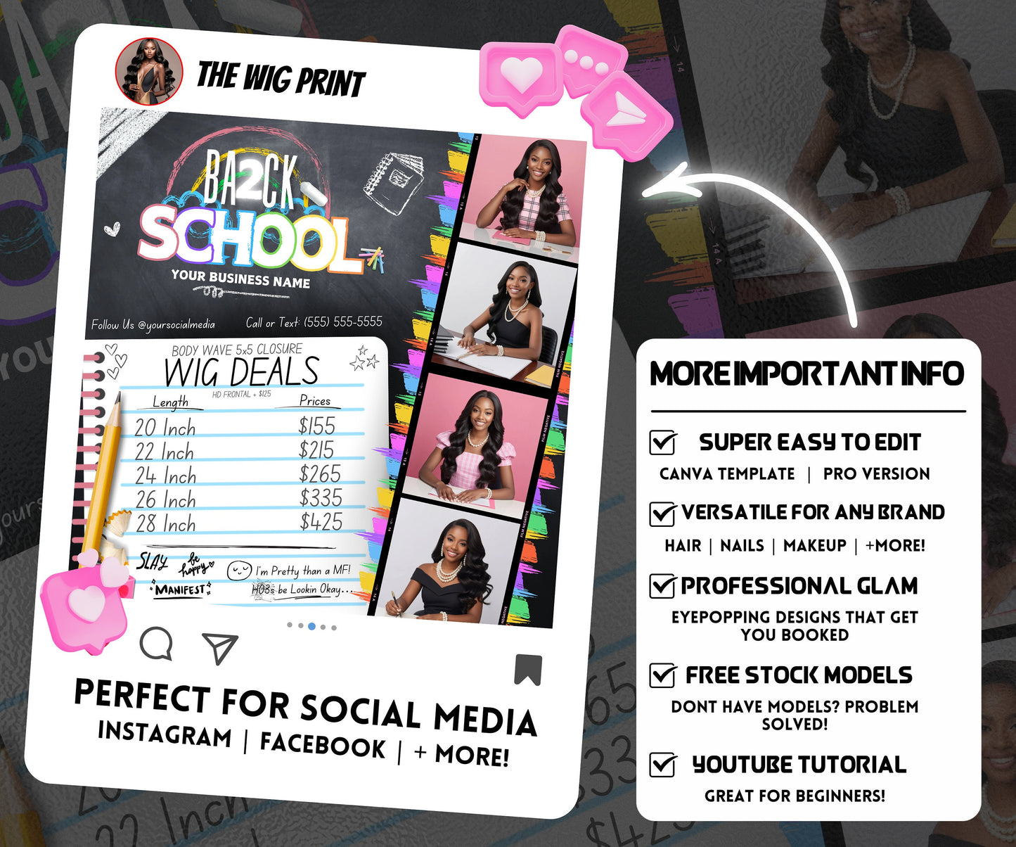 Back 2 School Flyer | Back to School Books Open | Back to School Bookings | Back to School Season | Back 2 school Appointments | DIY | CANVA