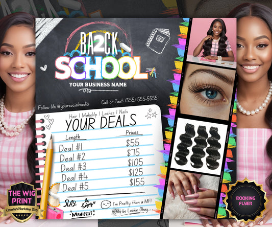 Back 2 School Flyer | Back to School Books Open | Back to School Bookings | Back to School Season | Back 2 school Appointments | DIY | CANVA