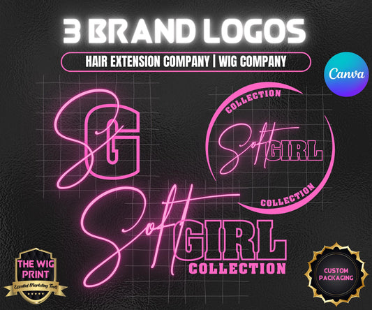 Soft Girl Collection | Logo | CANVA | DIY | Hair & Wig Business