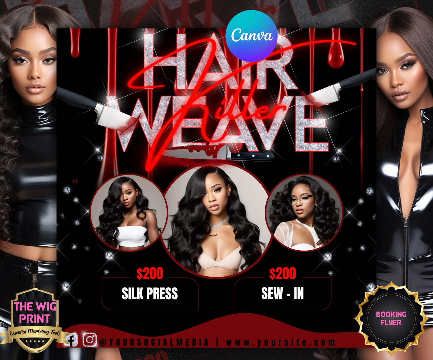 Hair Weave Killer Bookings | Flyer Template