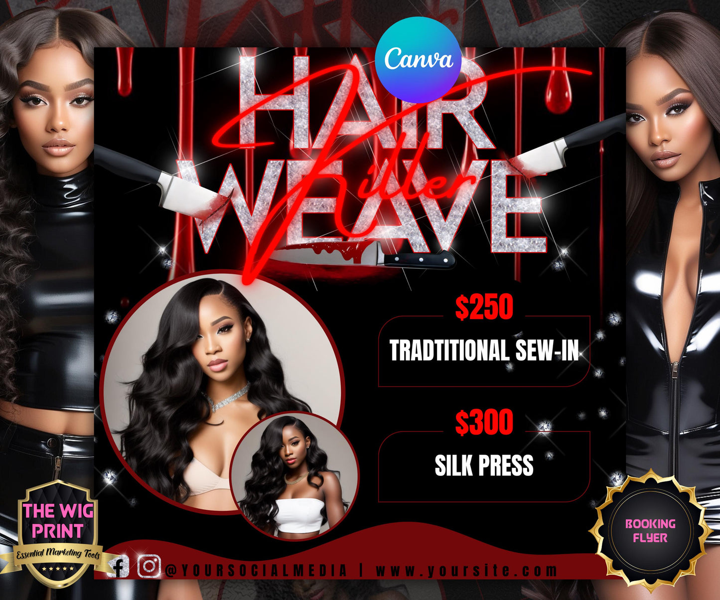 Hair Weave Killer Bookings | Flyer Template