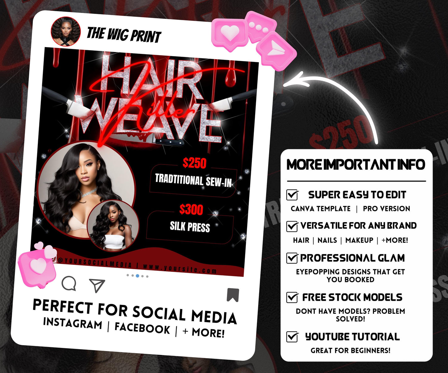 Hair Weave Killer Bookings | Flyer Template