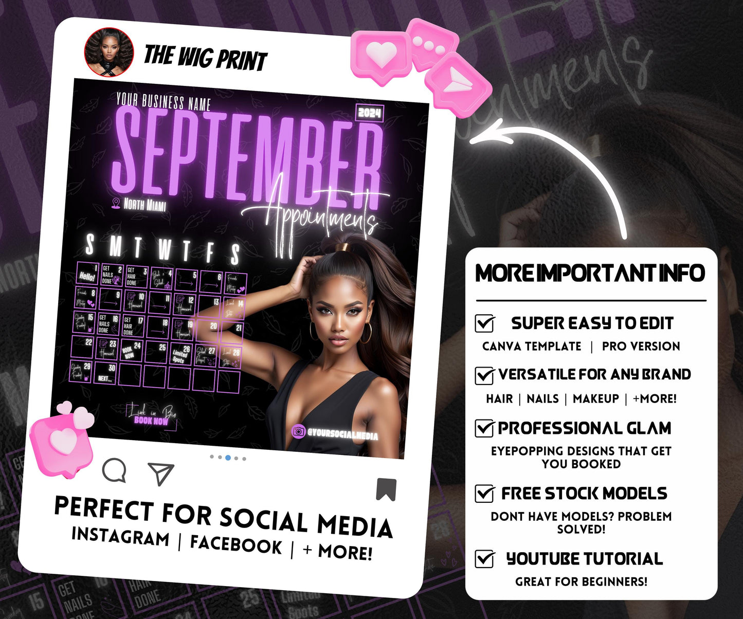 September Books Open | September Booking Flyer | Purple Theme | DIY | CANVA | Fall SZN | September Special | September Appointments