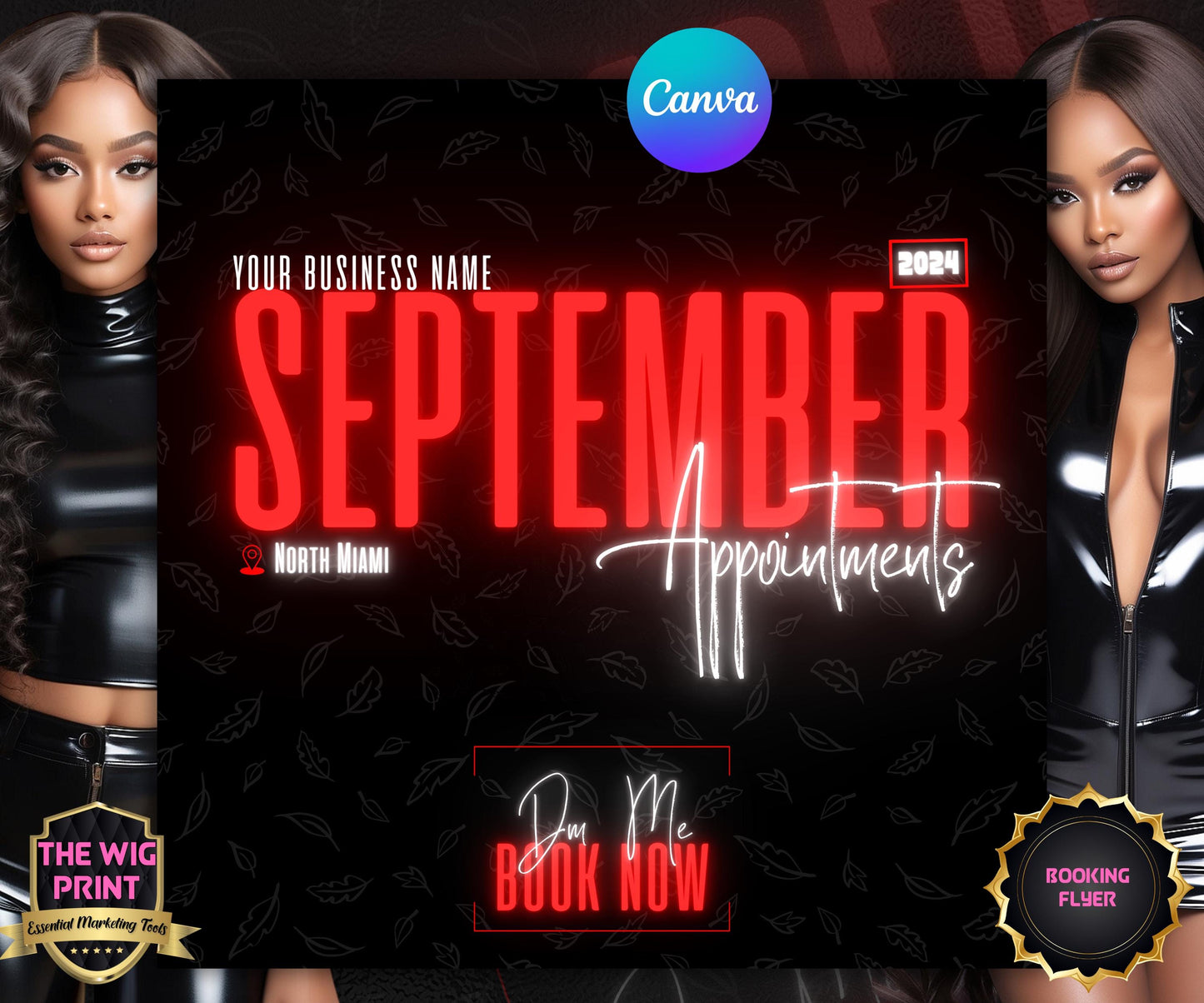 September Books Open | September Booking Flyer | Red Theme | DIY | CANVA | Fall SZN | September Special | September Appointments