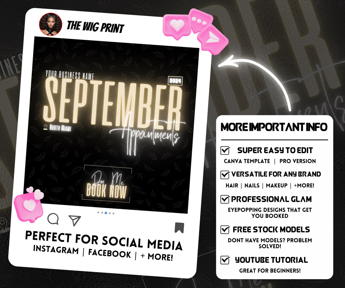 September Books Open | September Booking Flyer | Beige Theme | DIY | CANVA | Fall SZN | September Special | September Appointments